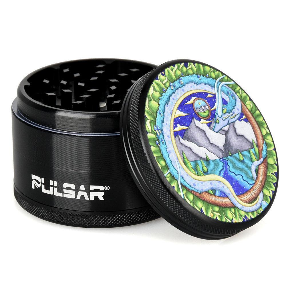 Pulsar Artist Series Metal Grinder - Remembering Dragon / 4pc / 2.5" - SmokeWeed.com