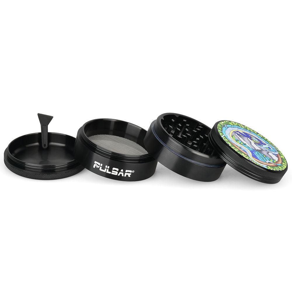 Pulsar Artist Series Metal Grinder - Remembering Dragon / 4pc / 2.5" - SmokeWeed.com