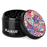 Pulsar Artist Series Metal Grinder - Symbolic Tiles / 4pc / 2.5" - SmokeWeed.com