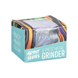 Pulsar Design Series Grinder with Side Art - Melting Mushroom / 4pc / 2.5" - SmokeWeed.com