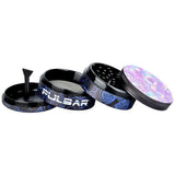 Pulsar Design Series Grinder with Side Art - Melting Mushroom / 4pc / 2.5" - SmokeWeed.com