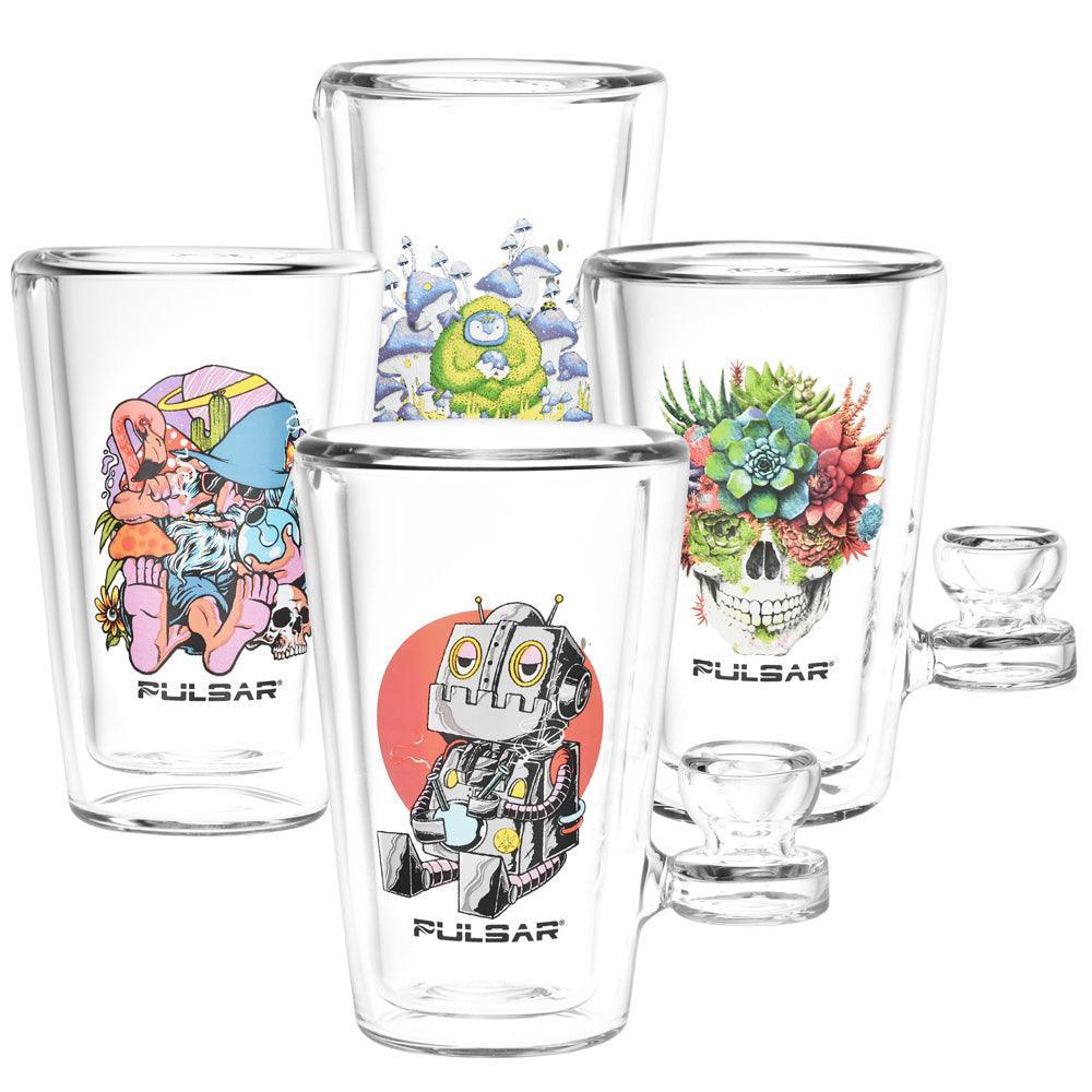 Pulsar Design Series x Drinkable Series Glass Tumbler Pipe | 250mL | 5" - SmokeWeed.com