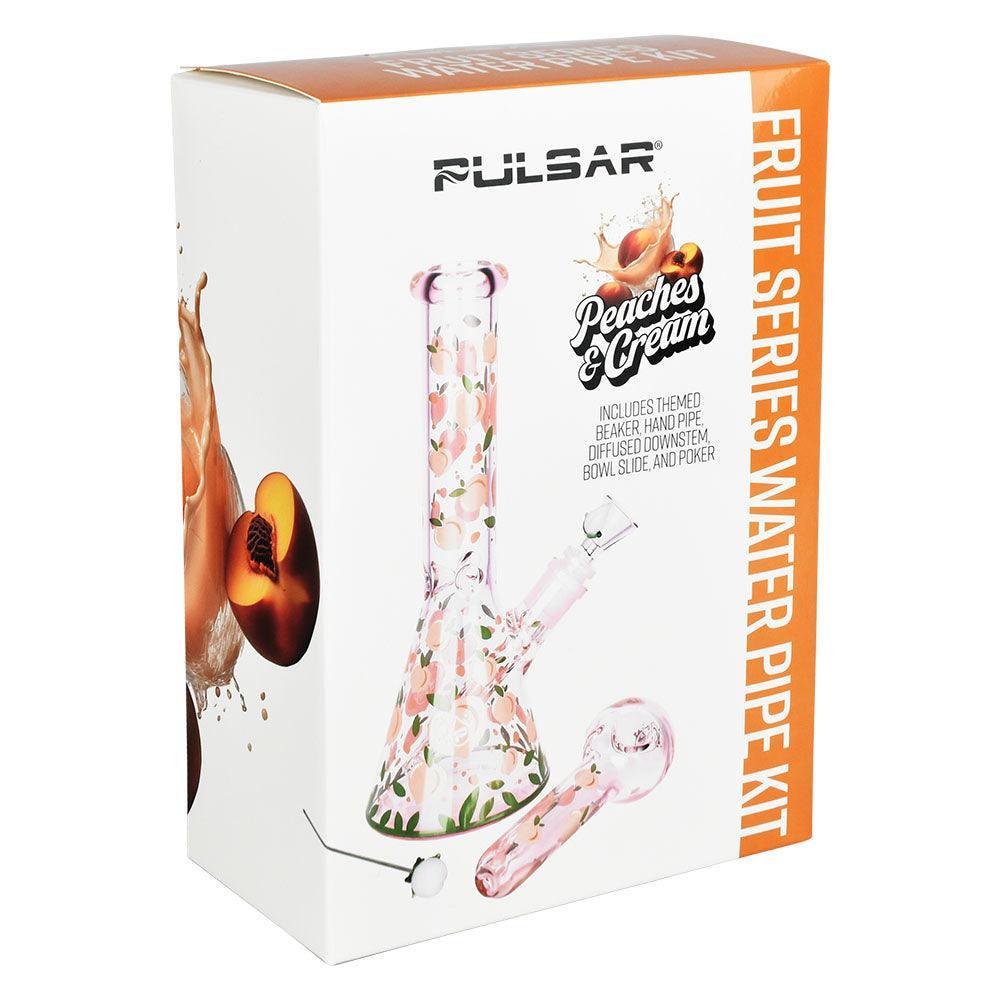 Pulsar Fruit Series Peaches & Cream Herb Pipe Glow Duo - 10" / 14mm F - SmokeWeed.com