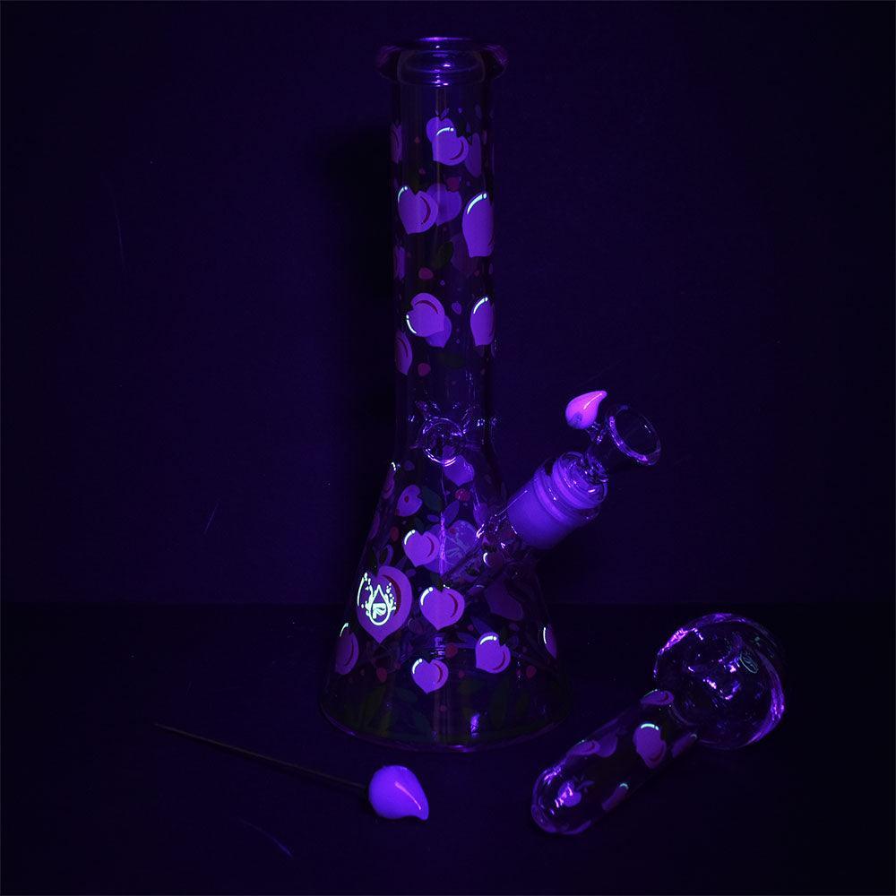 Pulsar Fruit Series Peaches & Cream Herb Pipe Glow Duo - 10" / 14mm F - SmokeWeed.com
