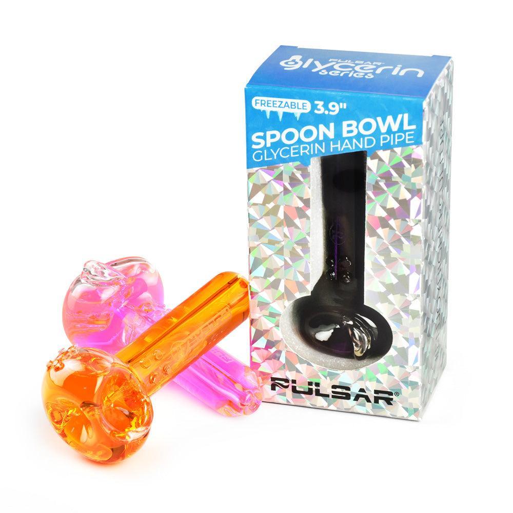 Pulsar Glycerin Series Freezable Spoon Bowl Hand Pipe - 4"/Colors Vary - SmokeWeed.com