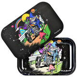 Pulsar Metal Rolling Tray w/ 3D Lid | Trippy Trip - SmokeWeed.com