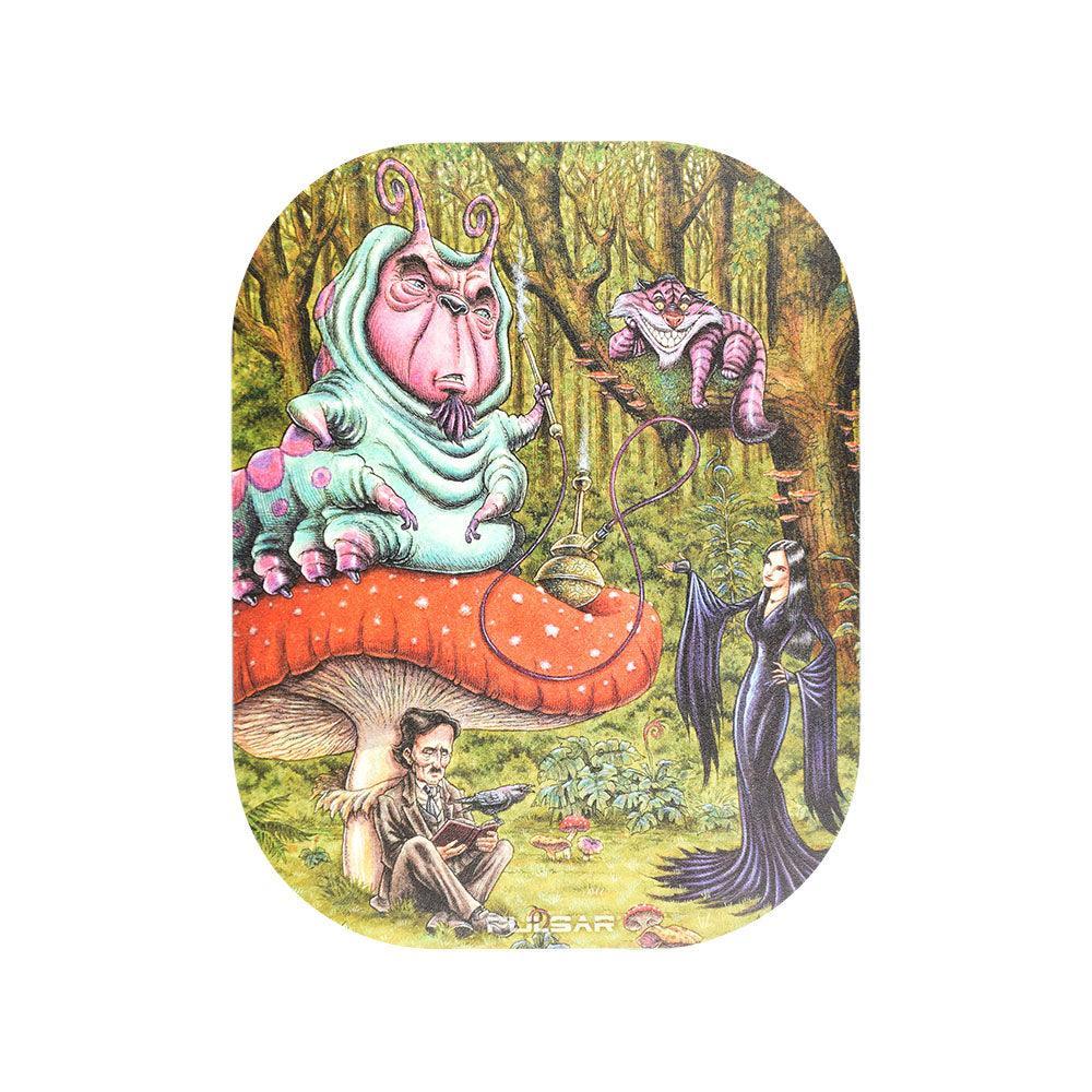 Pulsar Mini Metal Rolling Tray w/ Lid - Malice in Wonderland / 7"x5.5" - SmokeWeed.com