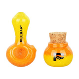 Pulsar Puff & Stash Glass Spoon Pipe & Jar | 2.5" - SmokeWeed.com