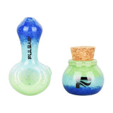 Pulsar Puff & Stash Glass Spoon Pipe & Jar | 2.5" - SmokeWeed.com