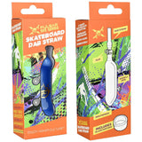 Pulsar Rolling Skateboard Dab Straw & Dish | Quartz Tip | 7.75" - SmokeWeed.com