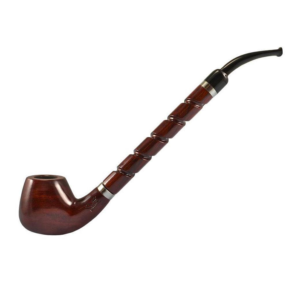Pulsar Shire Pipes Bent Brandy Cherry Wood Tobacco Pipe - 10.5" - SmokeWeed.com