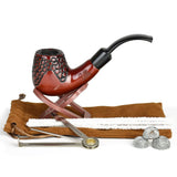 Pulsar Shire Pipes Engraved Bent Brandy Cherry Wood - 5.5" - SmokeWeed.com