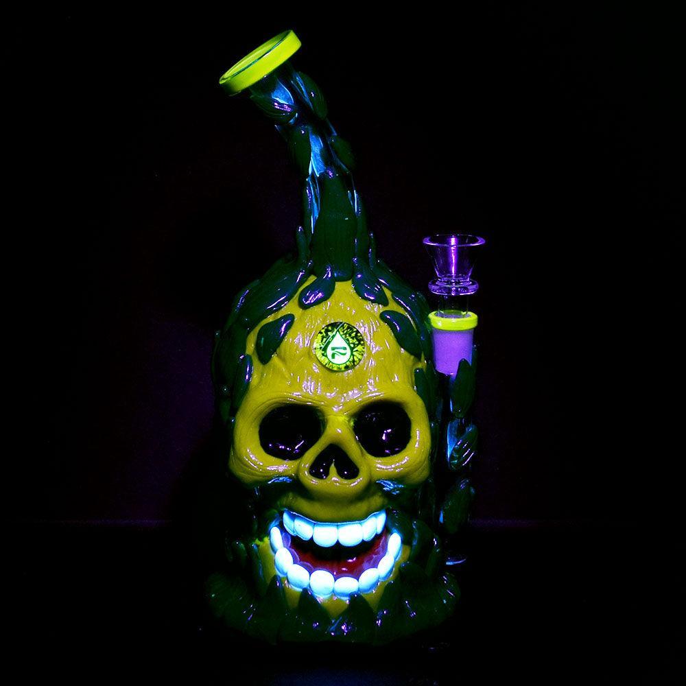 Pulsar Skull Pineapple Water Pipe - 10"/14mm F - SmokeWeed.com