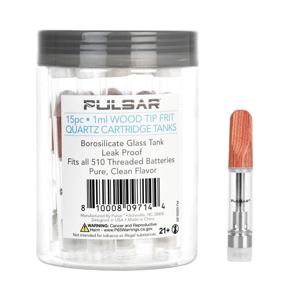 Pulsar Wood Tip Quartz Frit Cartridge Tanks - SmokeWeed.com