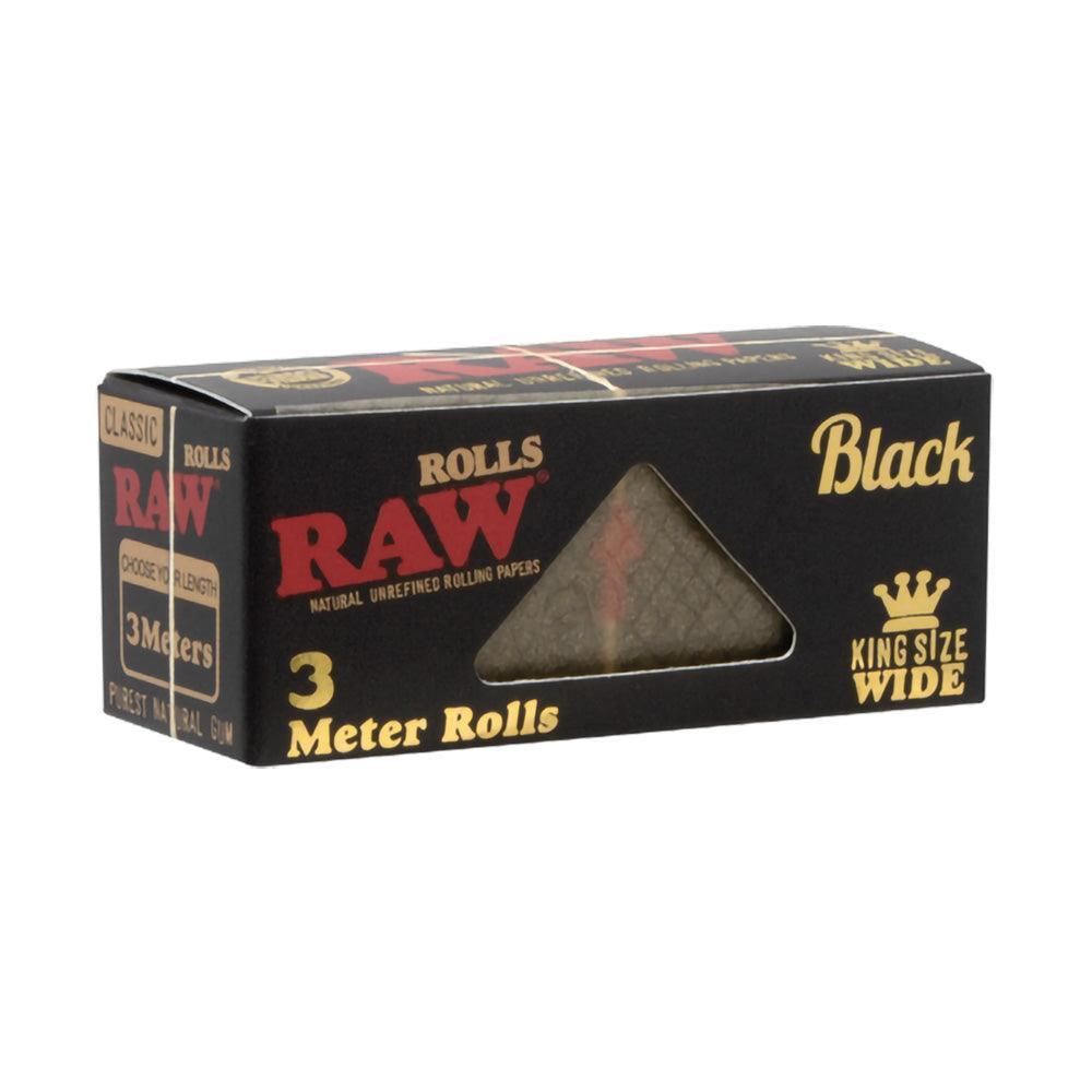 RAW Black Rolls Rolling Papers -3M/King Size Wide 12PC DISP- - SmokeWeed.com