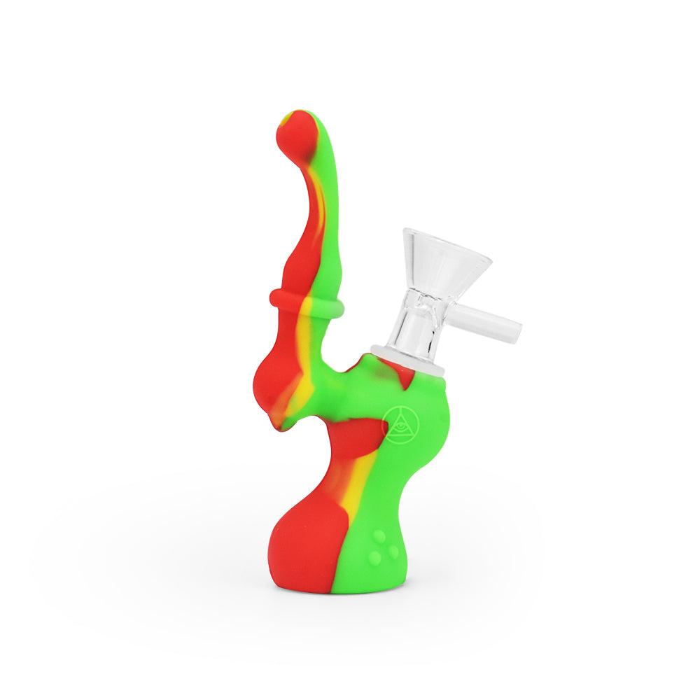 Ritual - 5'' Silicone Upright Bubbler - Rasta - SmokeWeed.com