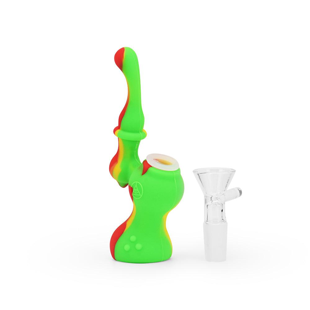 Ritual - 5'' Silicone Upright Bubbler - Rasta - SmokeWeed.com