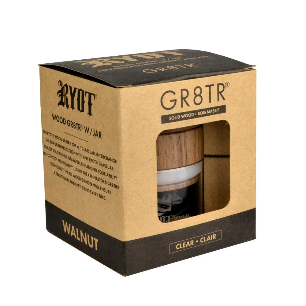 RYOT Solid Wood GR8TR Top w/ Glass Jar - SmokeWeed.com