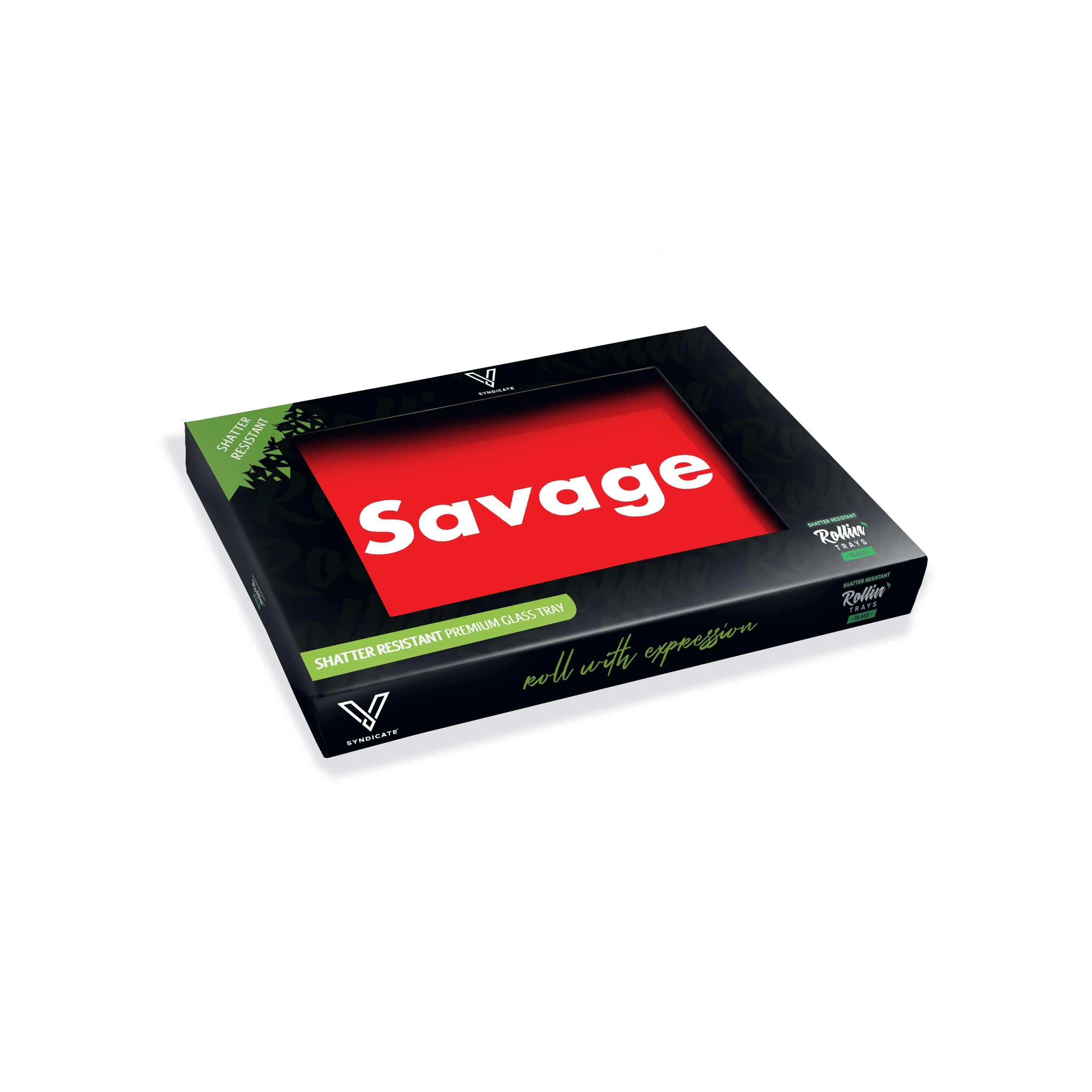 Savage Glass Rollin' Tray - SmokeWeed.com