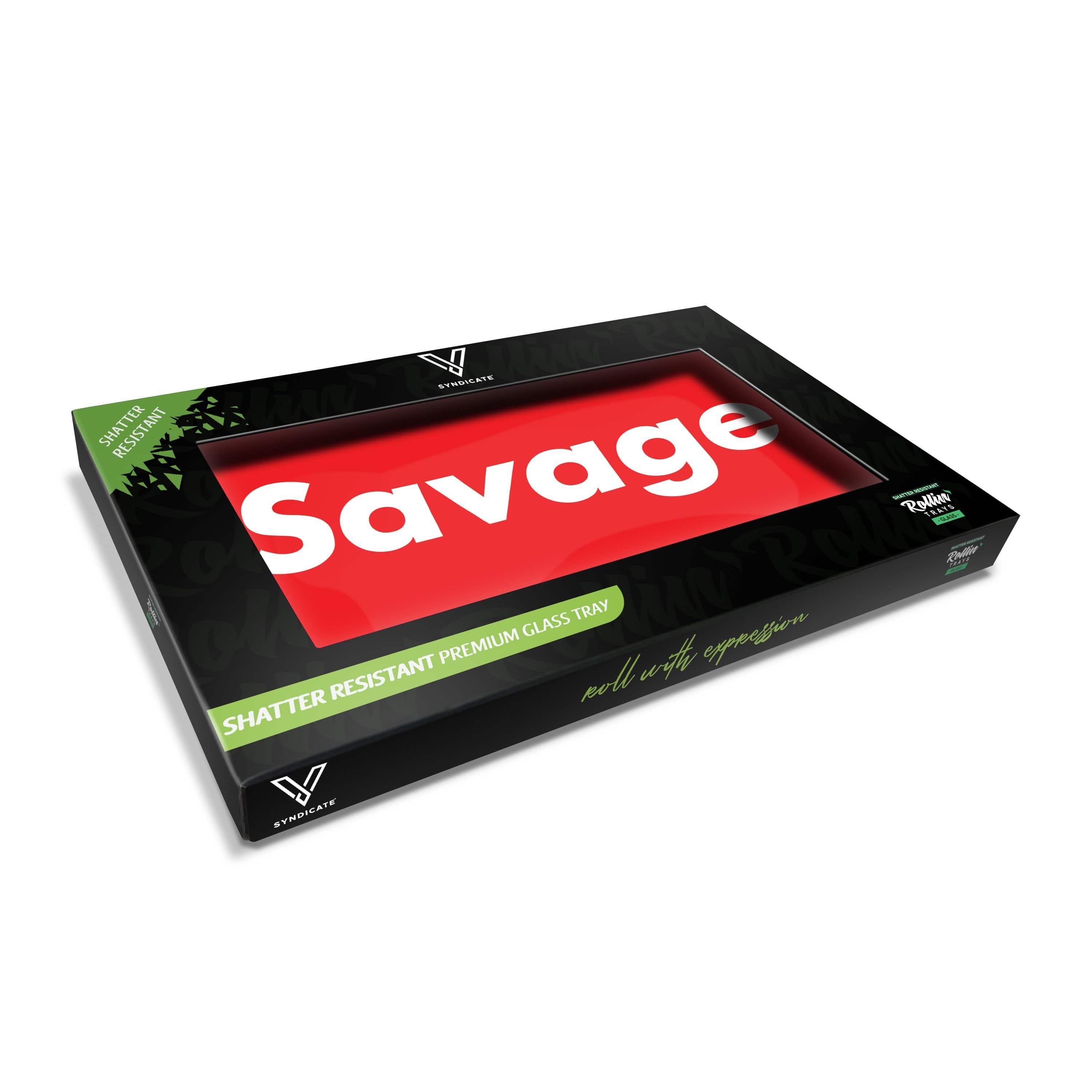 Savage Glass Rollin' Tray - SmokeWeed.com