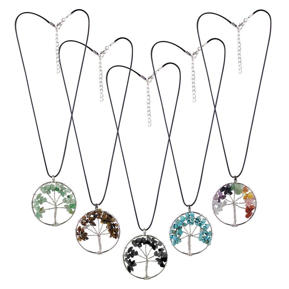 Semi Precious Gem Tree of Life Necklace - SmokeWeed.com