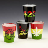 Set Of 4 Roast & Toast Shot Glasses - SmokeWeed.com