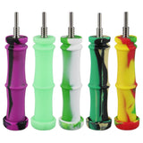 Silicone Bamboo Style Vapor Straw w/ Ti Tip - 5.5" / 10mm - SmokeWeed.com