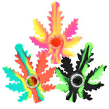 Silicone Hemp Leaf Hand Pipe - 4" / Colors Vary - SmokeWeed.com