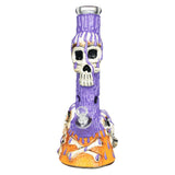 Skull & Bones 3D Painted Beaker Water Pipe - 14" / 14mm F - SmokeWeed.com