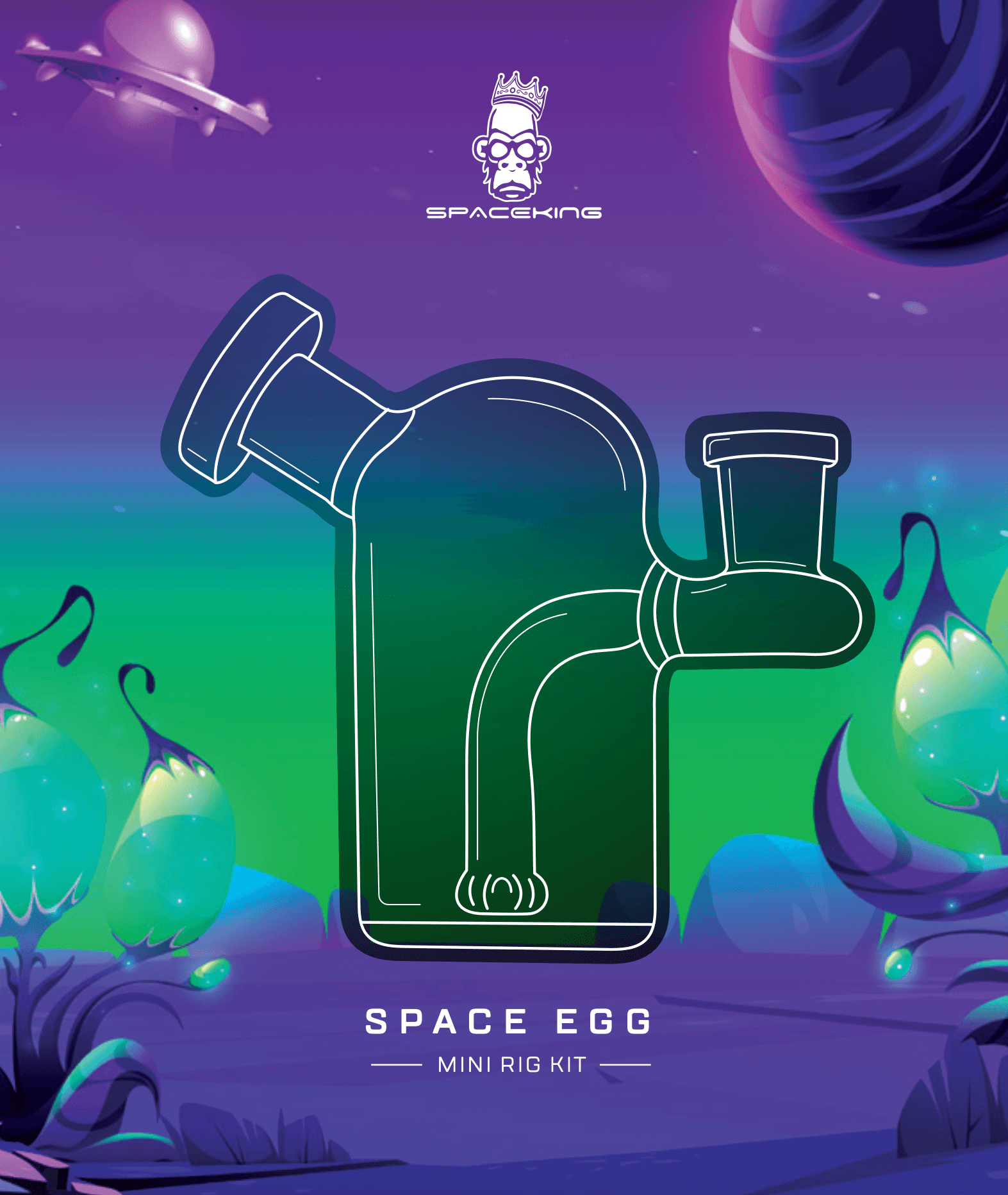 Space King Glass - 'Space Egg' Mini Rig - SmokeWeed.com