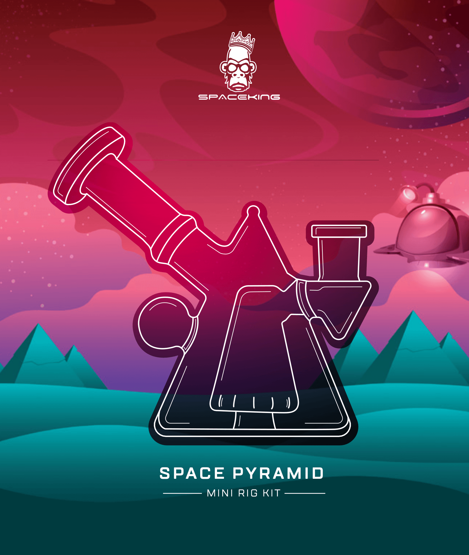 Space King Glass - 'Space Pyramid' Mini Rig - SmokeWeed.com