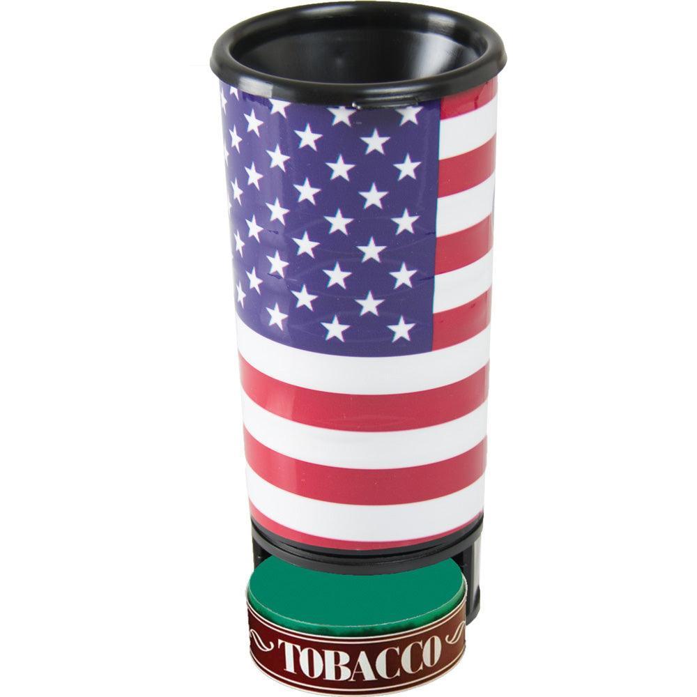Spit Bud Spittoon W/ Can Cutter | US Flag - SmokeWeed.com