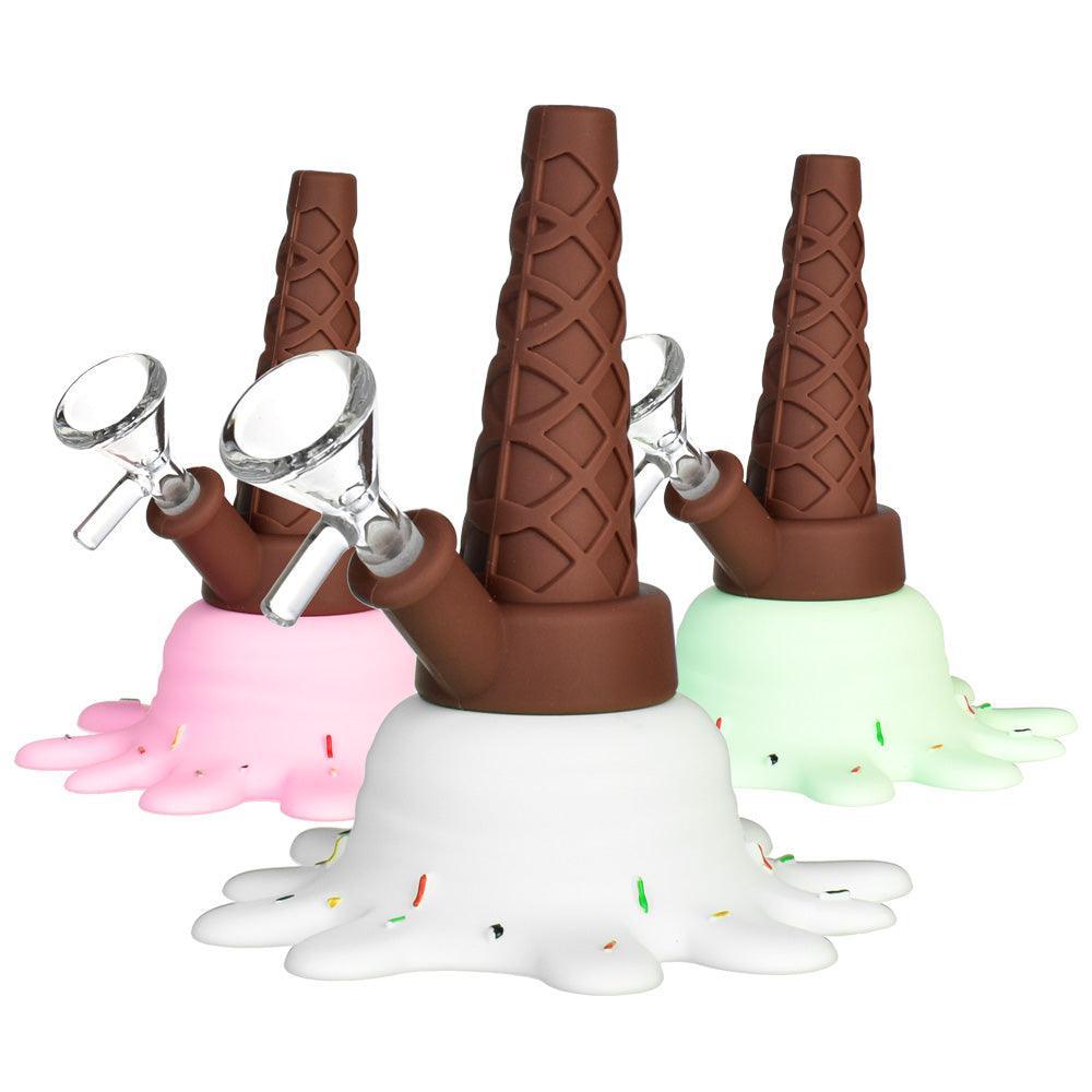Splat Ice Cream Silicone Water Pipe - 5.25" /10mm F/Colors Vary - SmokeWeed.com