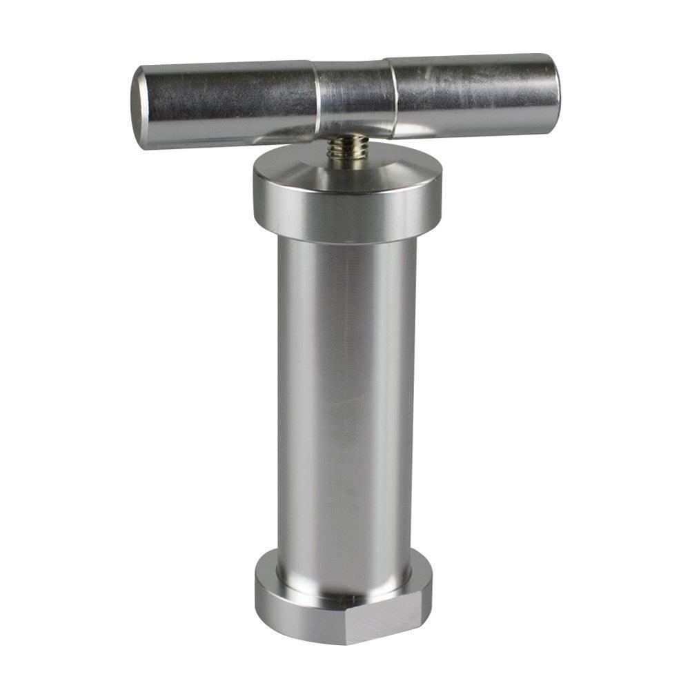 T-Style Aluminum Pollen Press - 5.5" - Silver - SmokeWeed.com