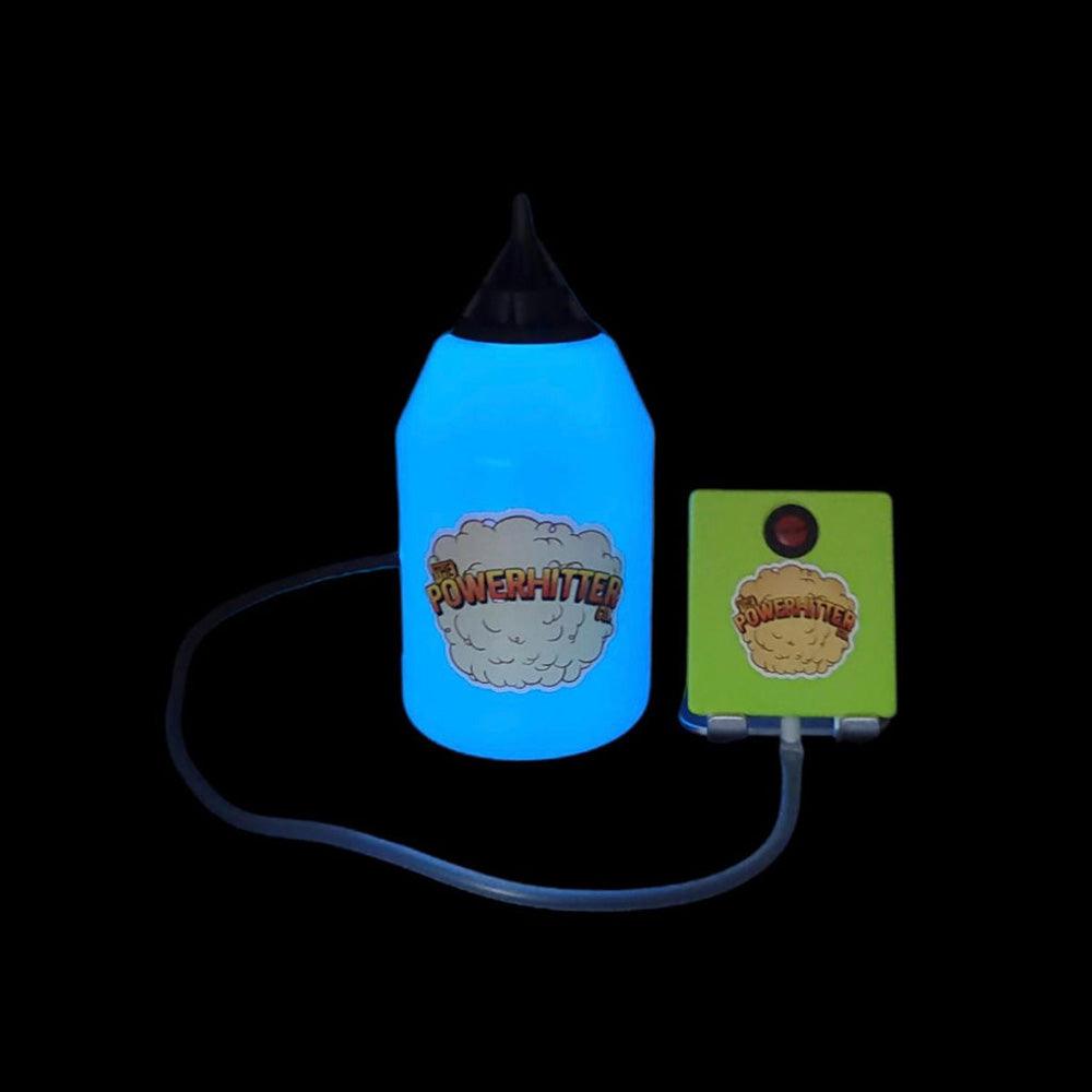 The PowerHitter Smoking System w/ Mini Auto Pump - Glow in the Dark Blue - SmokeWeed.com