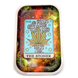 The Stoner Tarot Card Metal Rolling Tray - SmokeWeed.com