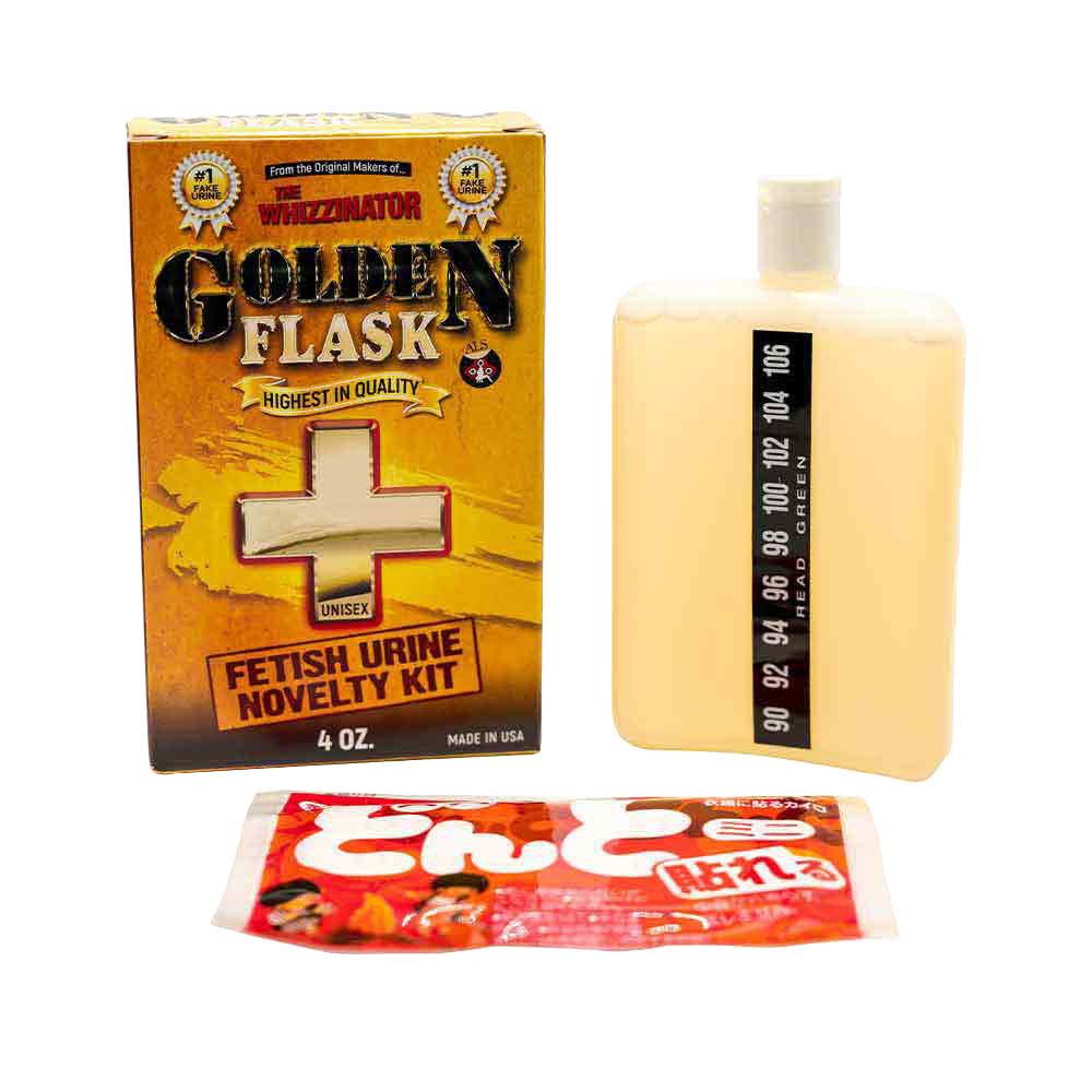 The Whizzinator Golden Flask Fetish Urine - 4oz - SmokeWeed.com