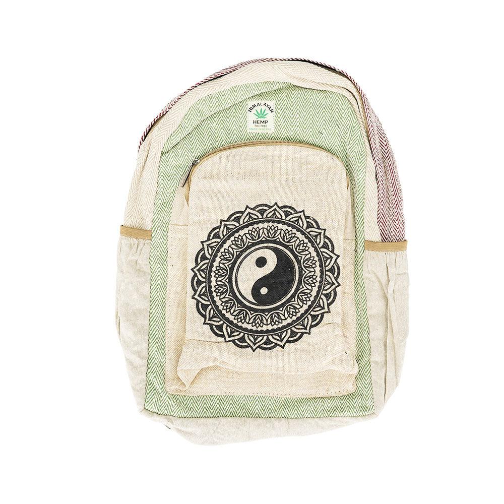 ThreadHeads Himalayan Hemp Yin Yang Mandala Backpack - 13"x17" - SmokeWeed.com