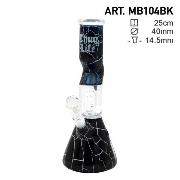 Thug Life | 10" Cracked Stone Glass Water Pipe - SmokeWeed.com