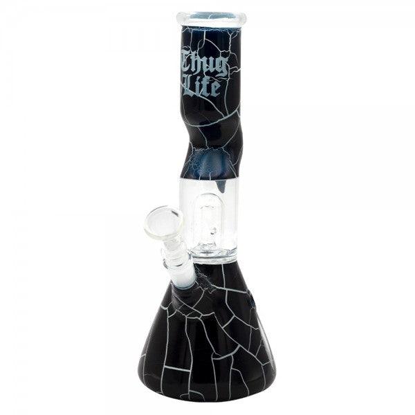 Thug Life | 10" Cracked Stone Glass Water Pipe - SmokeWeed.com