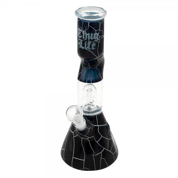 Thug Life | 10" Cracked Stone Glass Water Pipe - SmokeWeed.com