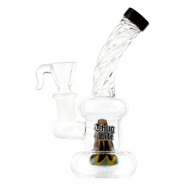 Thug Life | 6" Bubbler Shaped Rasta Water Pipe - SmokeWeed.com