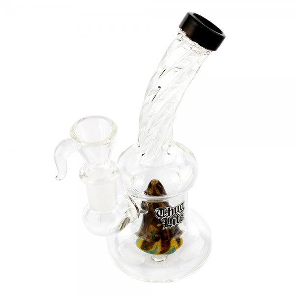 Thug Life | 6" Bubbler Shaped Rasta Water Pipe - SmokeWeed.com