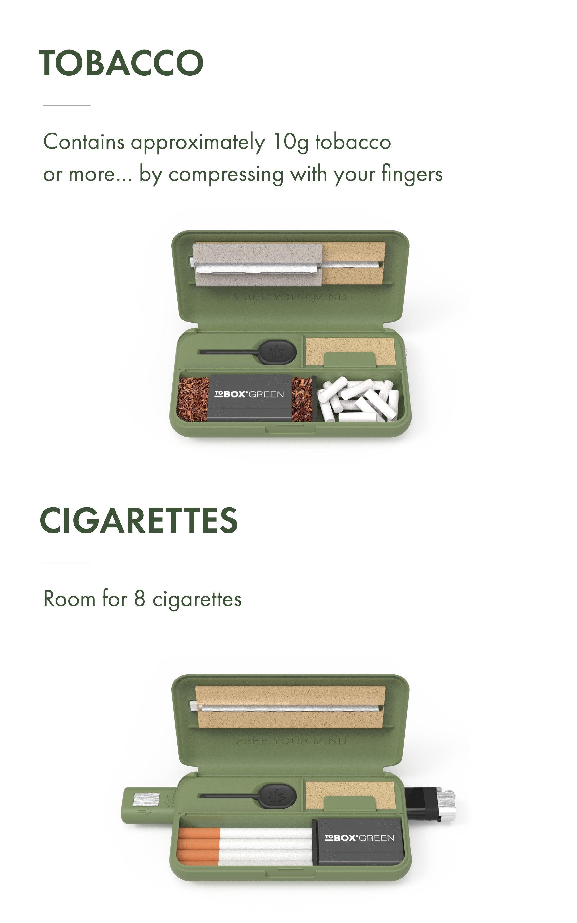 Tobox Green All-In-One Pocket Size Smell-Proof Stash Box Rolling Kit - SmokeWeed.com