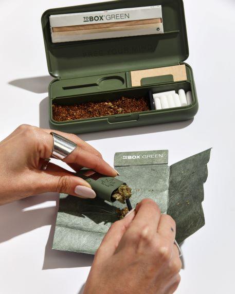 Tobox Green All-In-One Pocket Size Smell-Proof Stash Box Rolling Kit - SmokeWeed.com