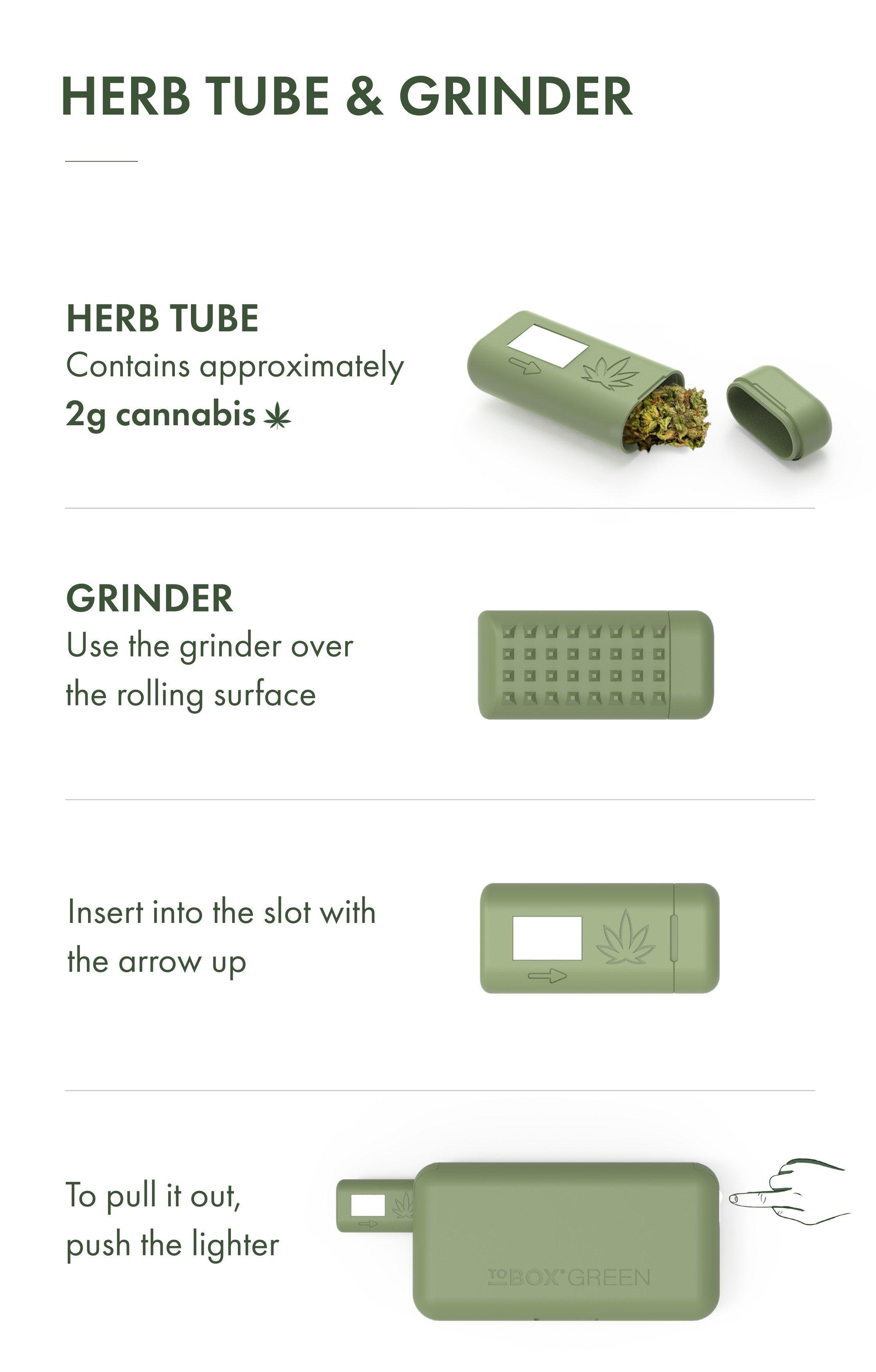 Tobox Green All-In-One Pocket Size Smell-Proof Stash Box Rolling Kit - SmokeWeed.com