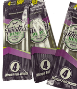 Twisted Hemp Organic Natural 4 Wraps Per Pack Grape Flavor (3 Count) - SmokeWeed.com