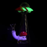 UFO Glass & Silicone GID Water Pipe - 7"/14mm F/Colors Vary - SmokeWeed.com