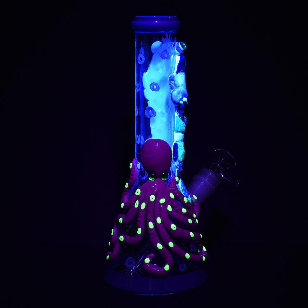 Under The Sea 3D Painted Beaker Water Pipe - 10"/14mm F - SmokeWeed.com