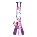 Unicorn Glow Beaker Water Pipe | 13.5" | 14mm F - SmokeWeed.com